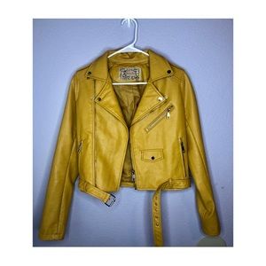 Mustard Yellow Leather Jacket